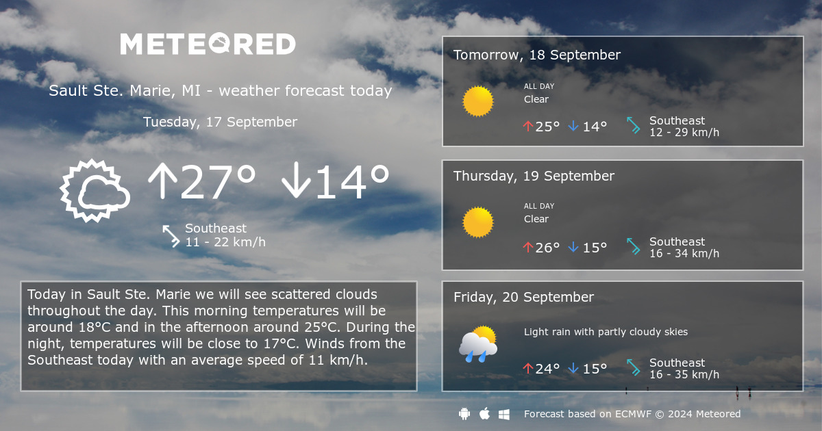 Weather Sault Ste. Marie, MI 14 days Meteored