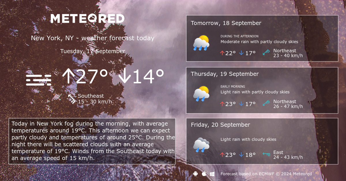 New York, NY Hourly Weather Outlook Meteored