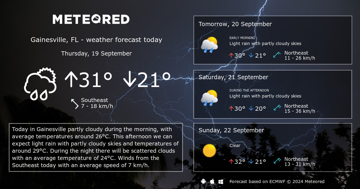 Weather Gainesville FL 14 days Meteored