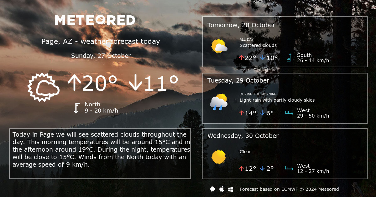 Weather Page, AZ 14 days Meteored