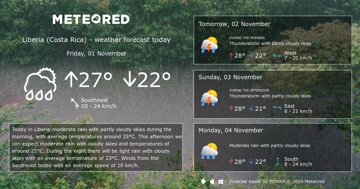 Weather Liberia (Costa Rica) 14 days - Meteored