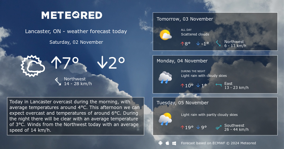 Weather Lancaster, ON 14 days Meteored