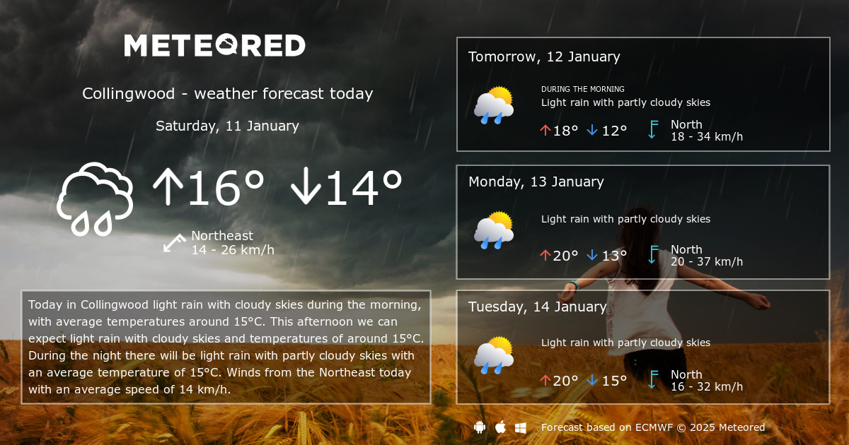 Weather Collingwood 14 days Meteored